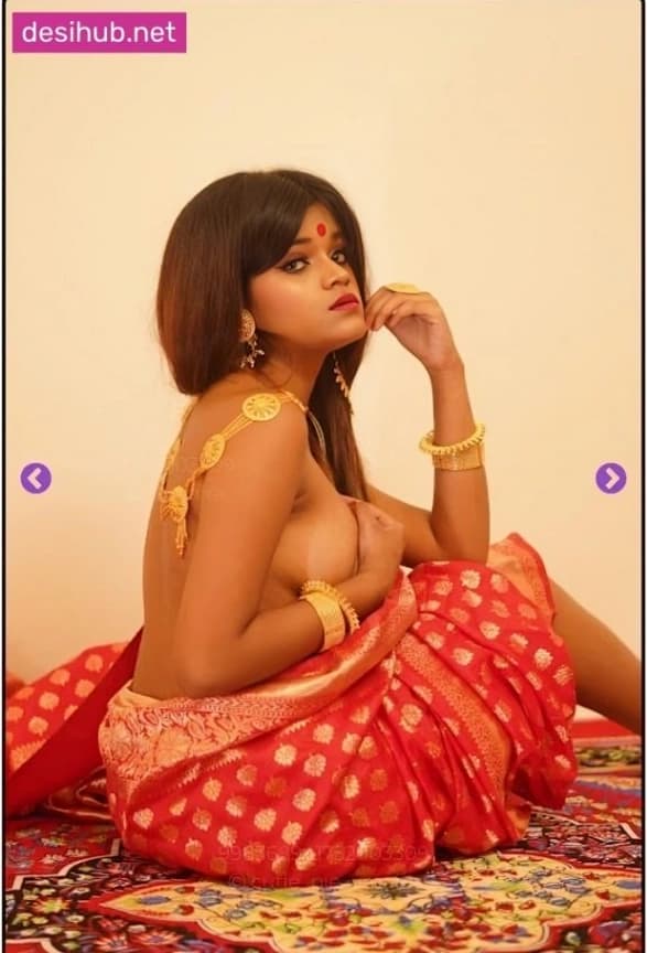 Image of Leaked Insta Model Amaira Roy Topless Saree Photoshoot Nude Boobs Hard Nipple Show
